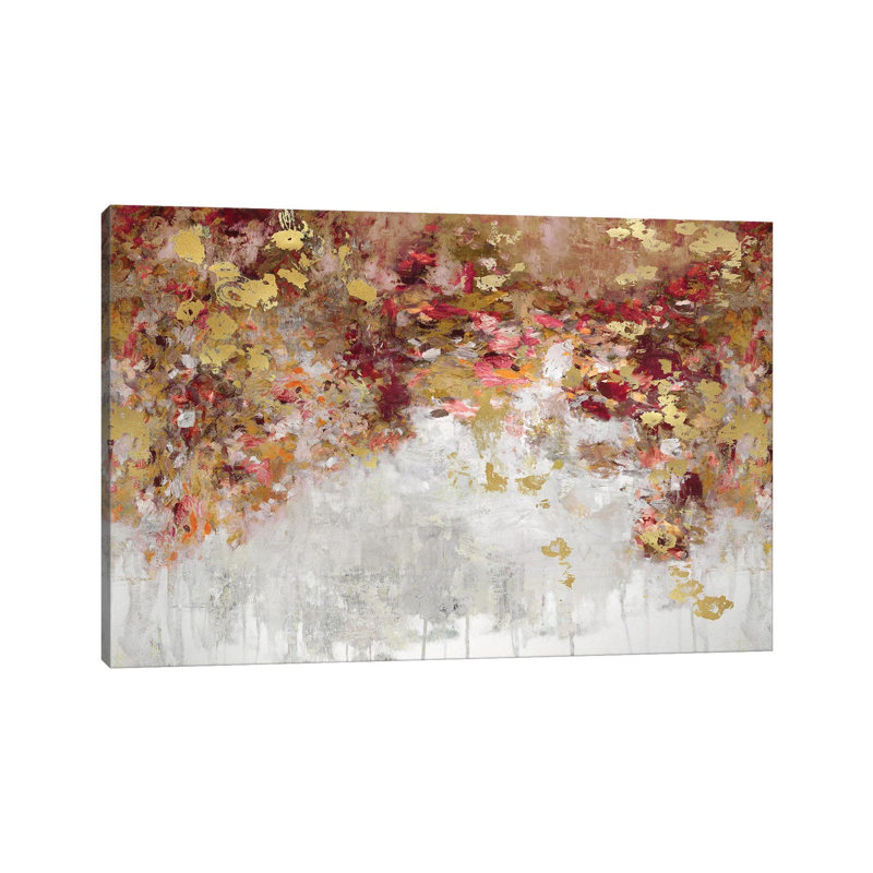 Charmed Red & Gold by Nikki Robbins - Wrapped Canvas Painting, 20.32 cm H x 30.48 cm W