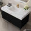 Meuble-lavabo moderne avec lavabo encastré, plateau en pierre frittée, bois massif multi-couches imperméable et rangement spacieux pour un design élégant et fonctionnel