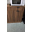 Armoire à déchets double inclinable 10 gallons, armoire à linge avec 2 tiroirs, façade à texture ondulée, noyer