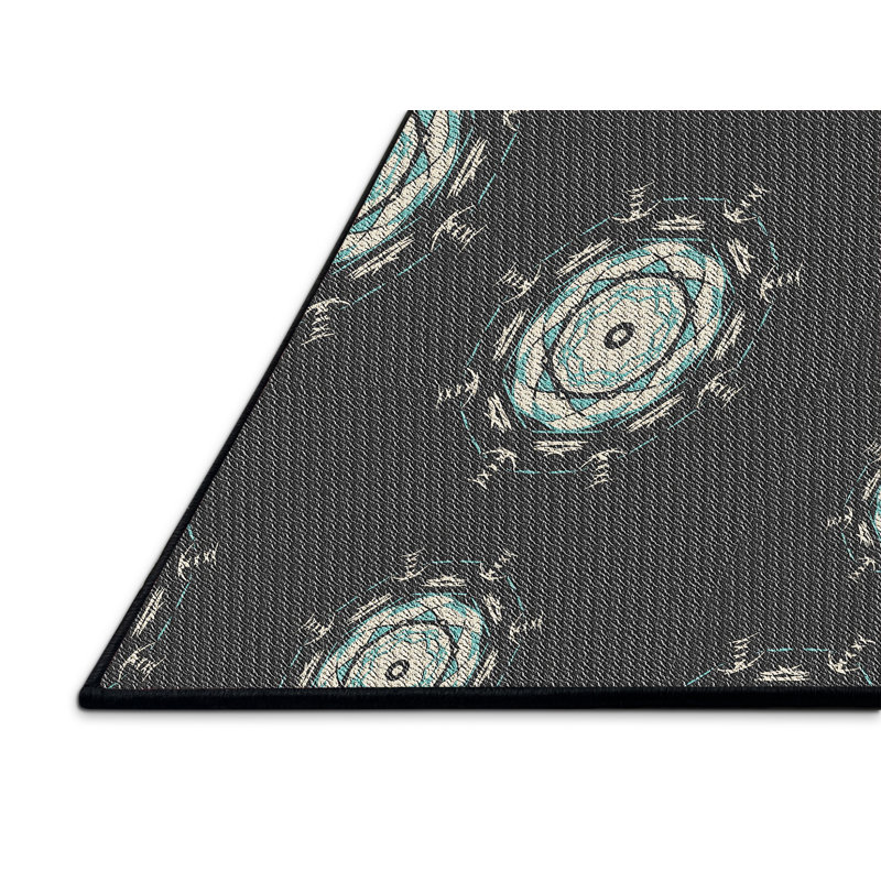 Tapis de zone noire à motifs, Rectangle 8 pi x 10 pi