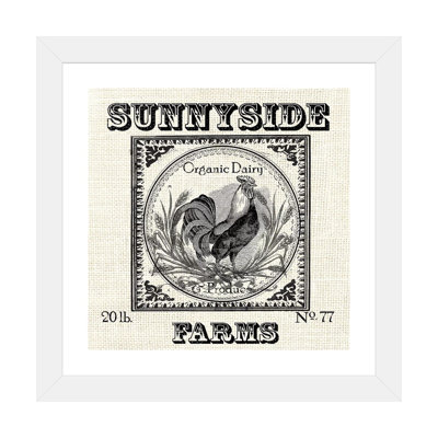 Farmhouse Grain Sack Label Rooster - impression d'art graphique