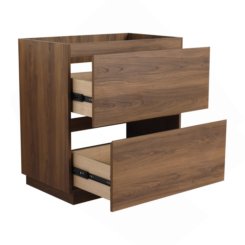 Meuble-lavabo de salle de bain 30 po sans lavabo, meuble-lavabo de salle de bain encastré moderne avec double tiroir, meuble-lavabo de salle de bain autoportant, bois d'ingénierie