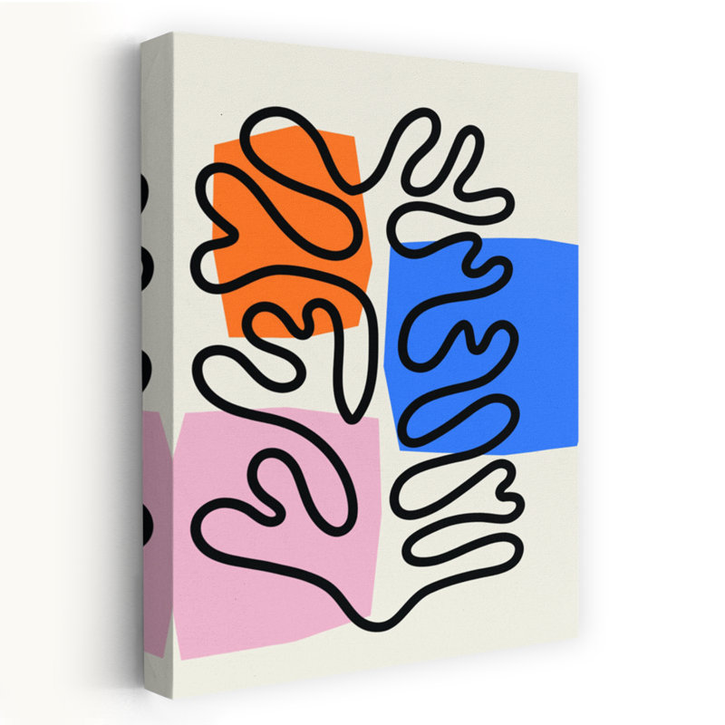 Art contemporain abstrait géométrique coloré, H 24 po x l 16 po