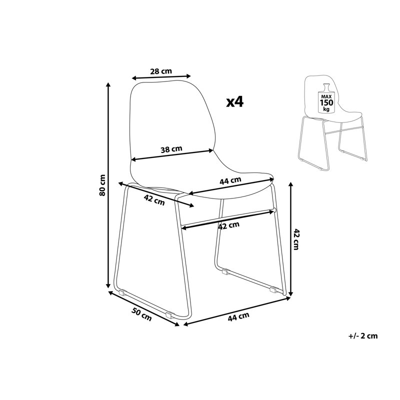 Cardine 80cm H Stacking Side Chair, White