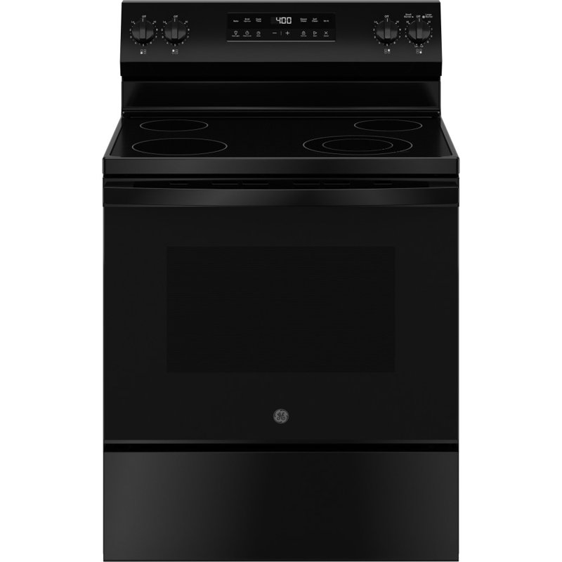 GE Appliances 30" 5.3 Cubic Feet Smart Electric Freestanding Range, Black