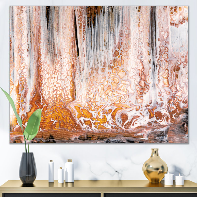 Shapes In Brown and Black Marble Art IV - Art mural moderne sur toile, H 20 po x l 12 po x P 1 po, Toile tendue