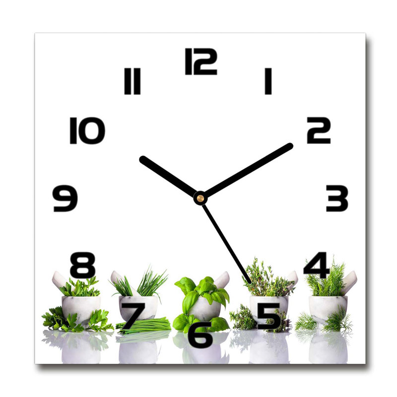 Heger Glass Wall Clock, Black/Green