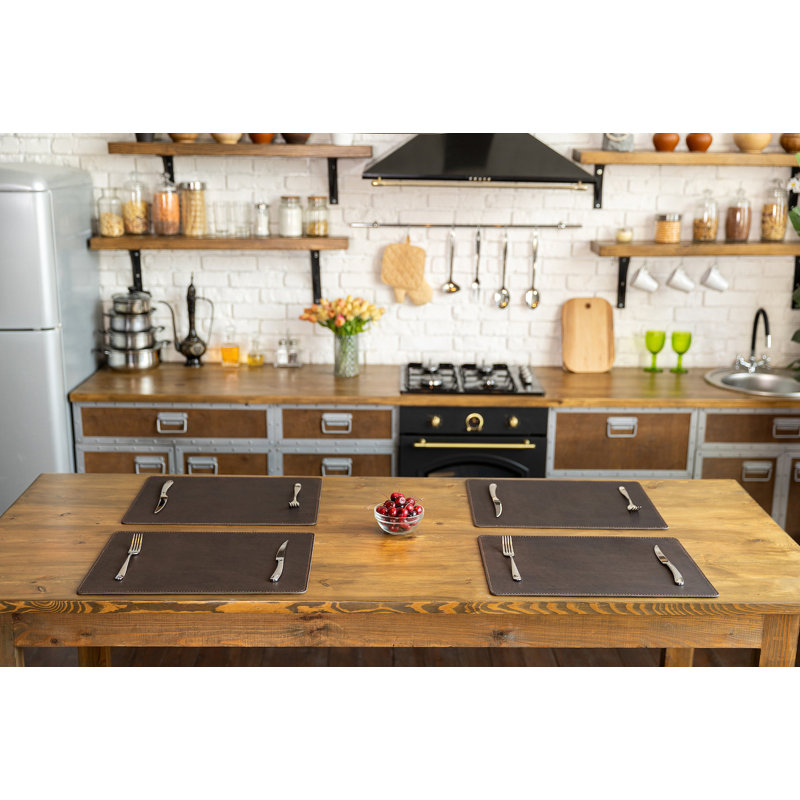 Vancel Leather Solid Colour Rectangle Placemat