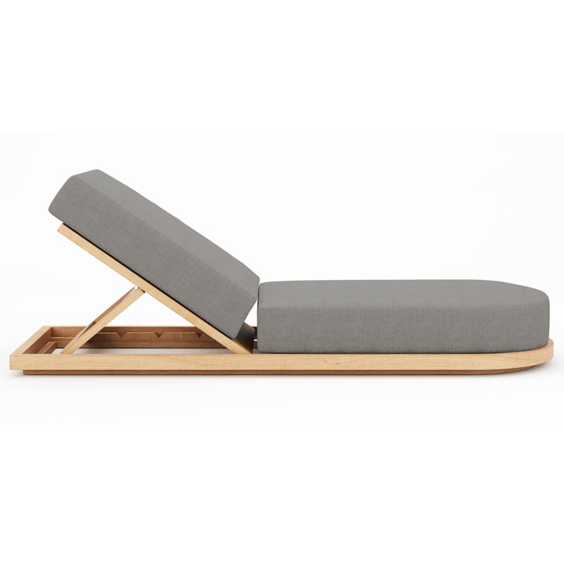 Muse Outdoor Teak Chaise Lounge, Dark Gray