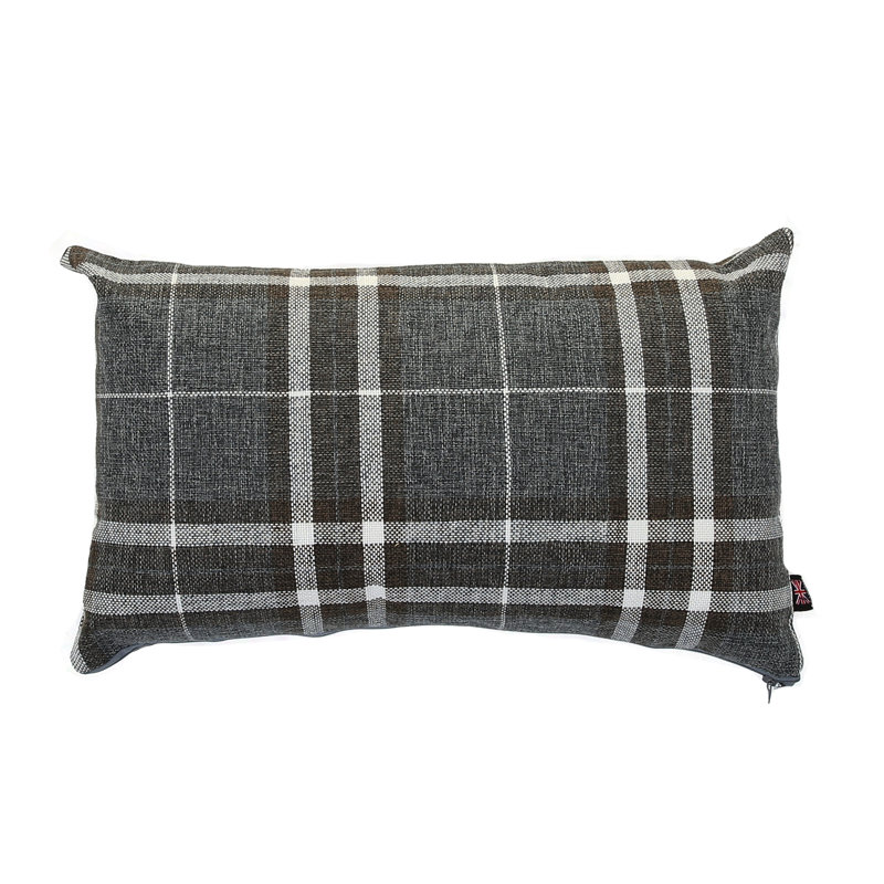 Chagnon Plaid Rectangular Cushion, Dark Grey