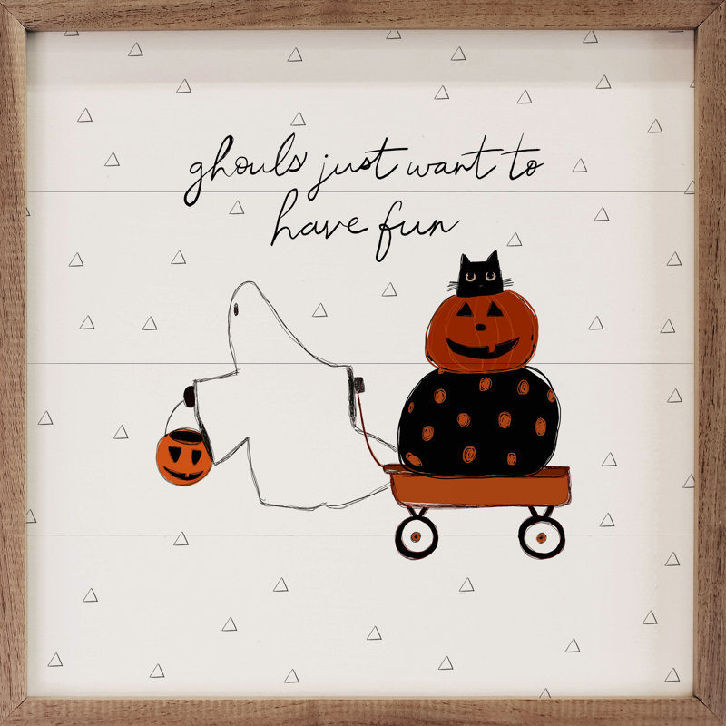 «Witch Way To The Candy Wagon» par Amylee Week sur bois, H 12 po x l 12 po