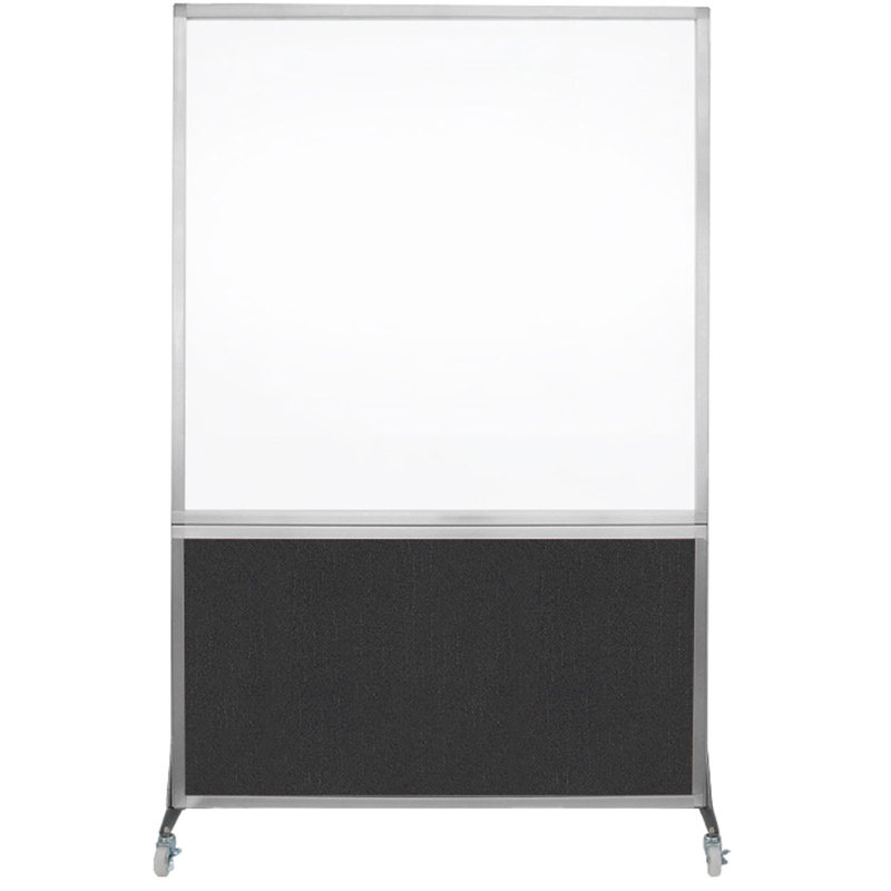 6' Tall DivideWrite Mobile Whiteboard, Navy Blue, 72" H x 48" W, Silver