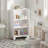 45.28" H Storage Cabinet, Bathroom Floor Cabinet With Glass Door And Shelves,  Freestanding Display Storage Cabinet