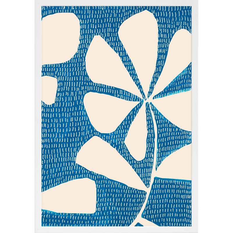 Céramique bleue 6 par Andrea Stokes - Art mural encadré, Papier encadré dans un cadre blanc, H 20 po x l 14 po