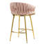 Ensemble de 2 tabourets de bar 26 po à hauteur de comptoir avec dossier ondulé à la main, base chromée dorée et repose-pieds 26 po-298860737