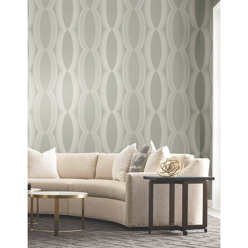 Progression Ogee Wallpaper Roll, Light Neutral