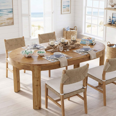 Farmhouse Solid Wood Oval Kitchen Table