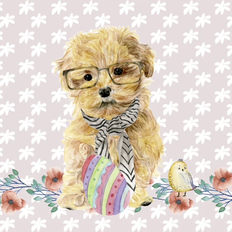 Easter Pups I - Wrapped Canvas Print, 122cm H x 122cm W