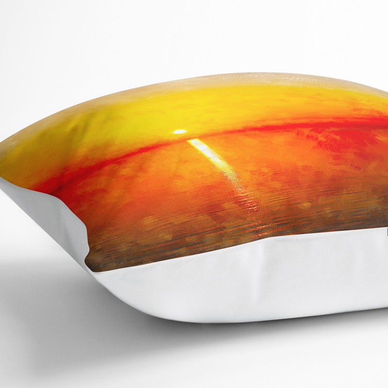 Reflection of an Sunset Painting Cushion with Filling, White, 55cm H x 55cm W x 20cm D