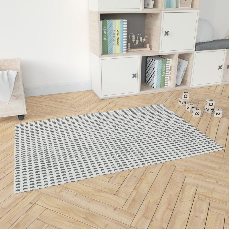 Tapis de jeu pour enfants Gio, Rectangle 60 po x 84 po, Ivoire/gris anthracite