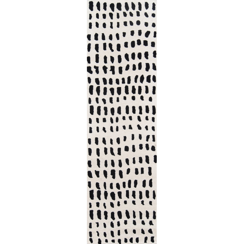 Dey Wool Geometric Area Rug in Off-White, Runner 2'3" x 8'