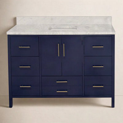 Kiara 60" Carrara Marble Single Bathroom Vanity