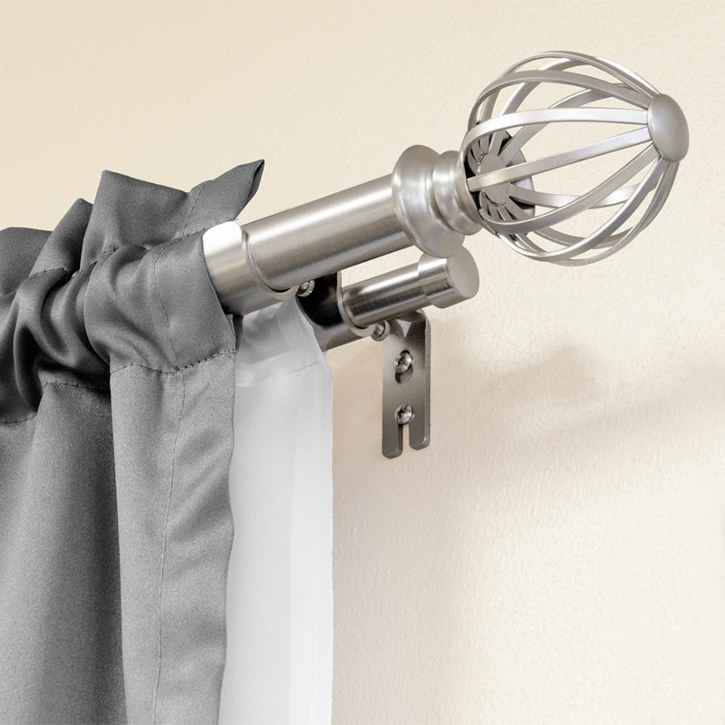 Tringle à rideaux double Mersey Cage Drapery, Nickel brossé plaqué