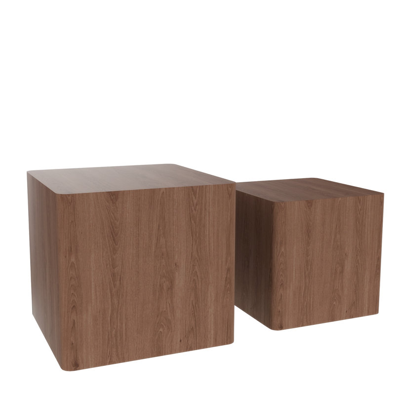 Table de bout en MDF, H 14,9 po x L 15,7 po x l 15,7 po, Walnut Duplicate
