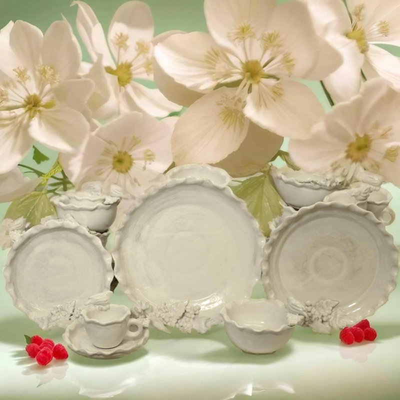 Fruit & Birds 36 Piece Dinnerware Set, Service For 6