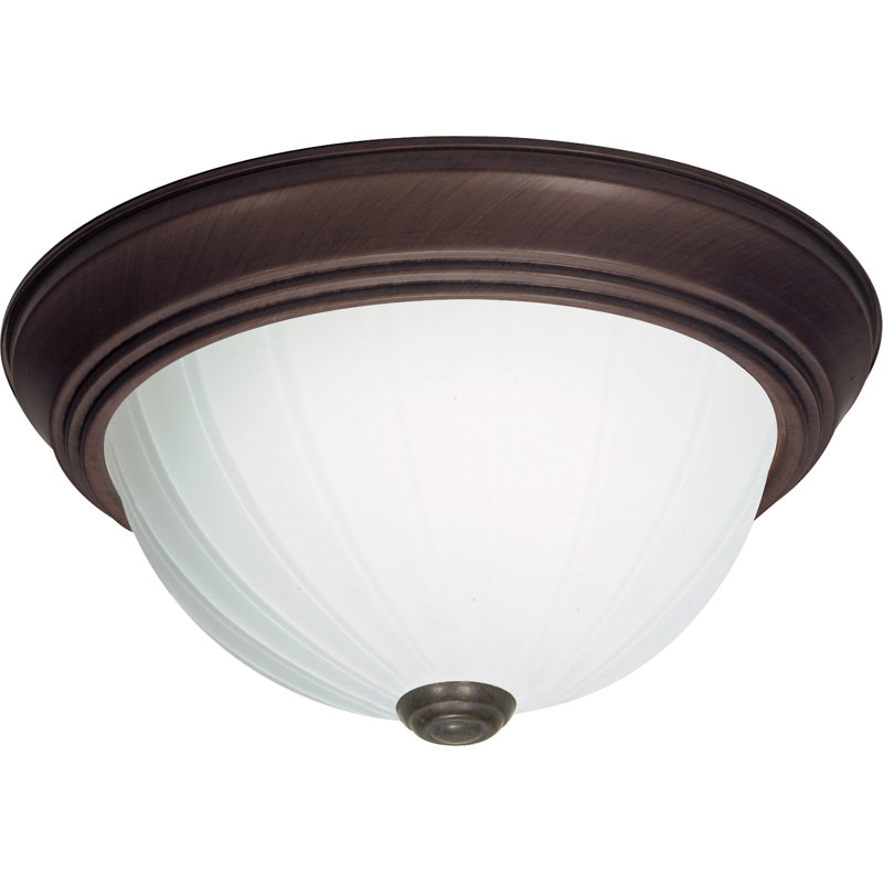 Capri Glass Flush Mount, Old Bronze