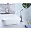 Robinet pour salle de bain à poignée simple avec bec cascade et bonde escamotable, sans trop-plein, nickel brossé, acier inoxydable, traitement antirouille, écoulement stable, installation simple pour évier sans trop-plein-121675822