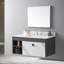Plateau de meuble-lavabo en pierre frittée 43 x 22 pouces avec 3 trous de robinet et lavabo en céramique de couleur argent 43 x 22