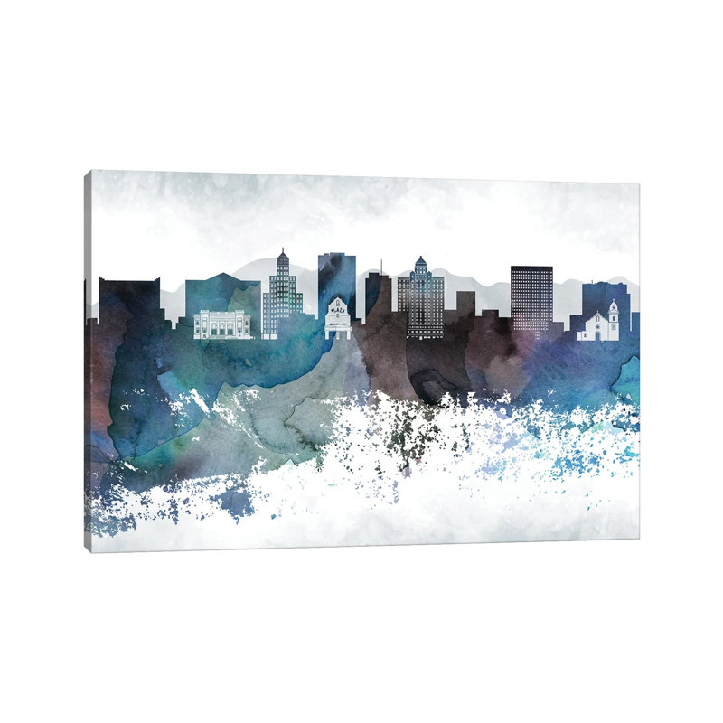 El PasoBluish Skyline by WallDecorAddict - Wrapped Canvas Print, 66.04 cm H x 45.72 cm W x 3.175 cm D