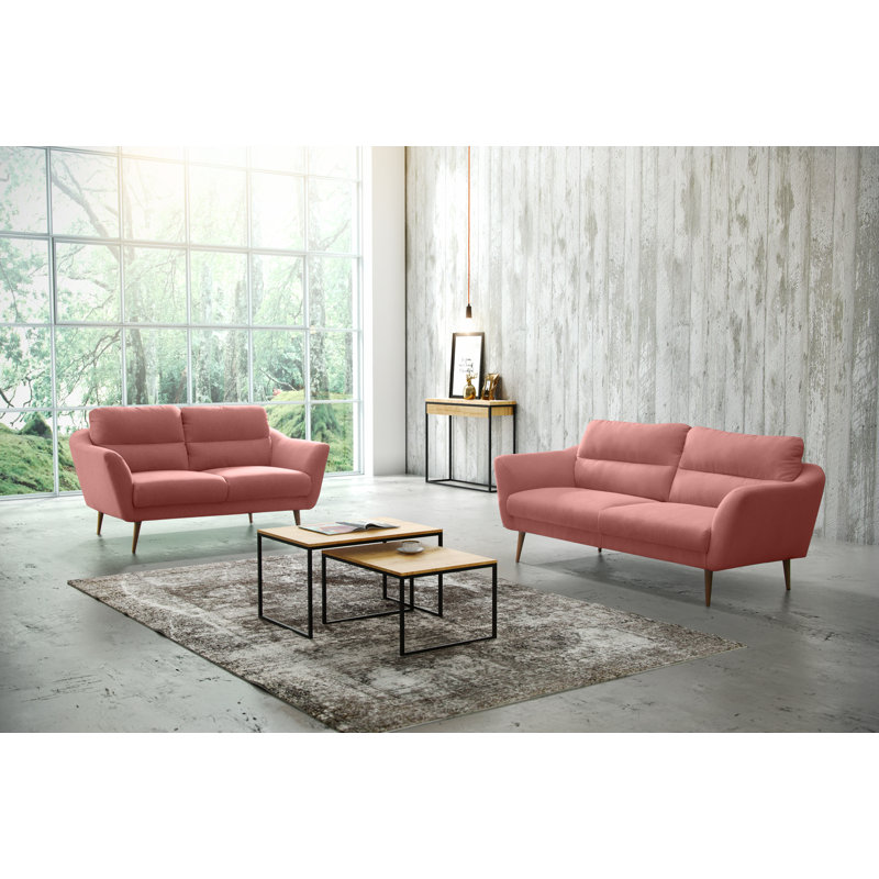 Rock 66Cm Wide Square Footstool Ottoman, Pink