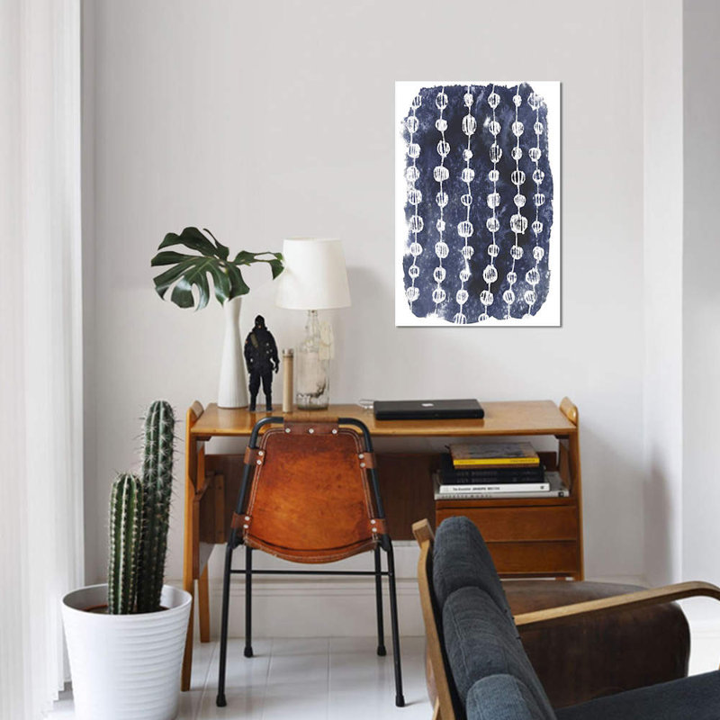 « indigo batik vignettes i », impression sur toile, H 18 po x l 12 po x P 1,5 po