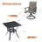 3 Pieces Patio Dining Set with Square Dining Table and 2 PVC-coated polyester Swivel Chairs-223887425
