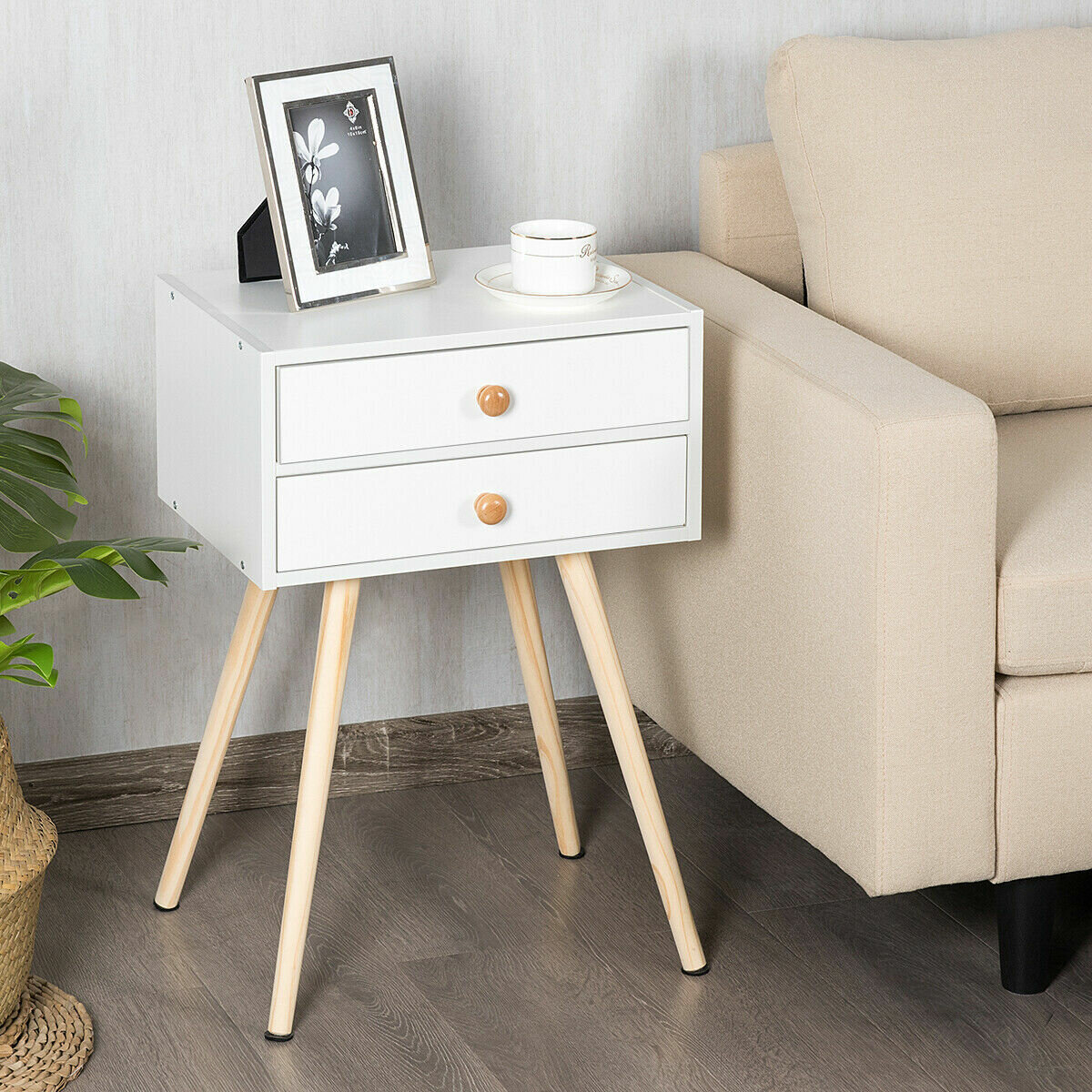 Corrigan Studio® Vaillancourt 2 Drawer Nightstand & Reviews | Wayfair