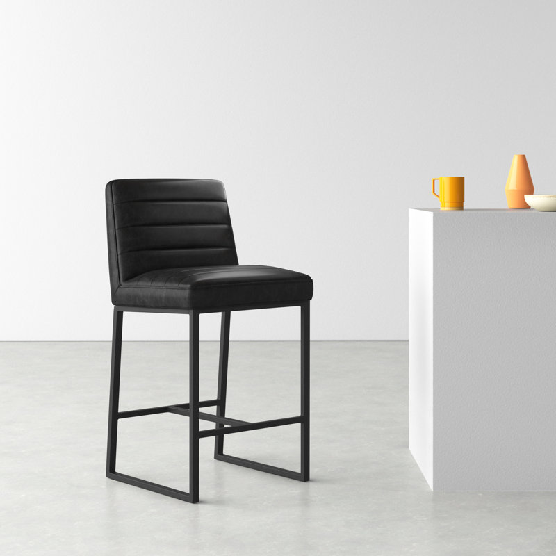 Zest Upholstered Counter Stool with Metal Frame, Counter Stool (26" Seat Height)