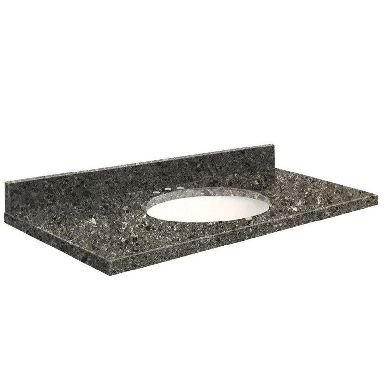 25'' Stone Single Bathroom Vanity Top with Sink, White, Natural White, 8" Centerset
