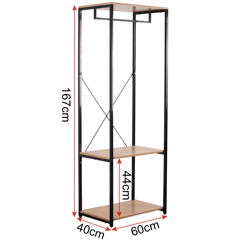 Maisonet 60cm Clothing Rack, Black/Light Oak