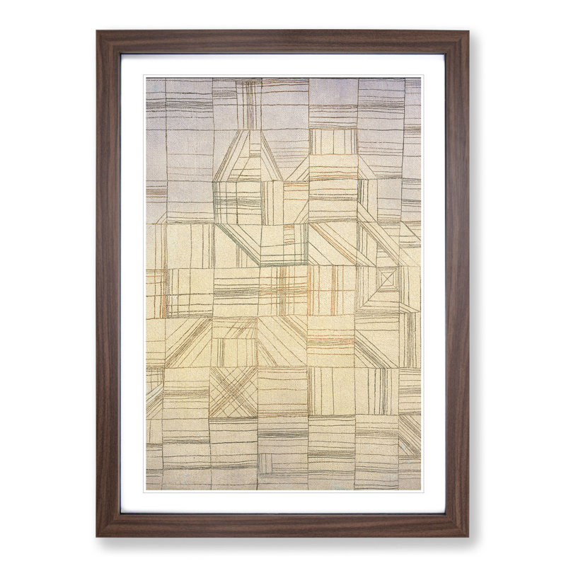 Variations by Paul Klee - Picture Frame Painting, 65cm H x 48cm W x 2cm D, Walnut Framed