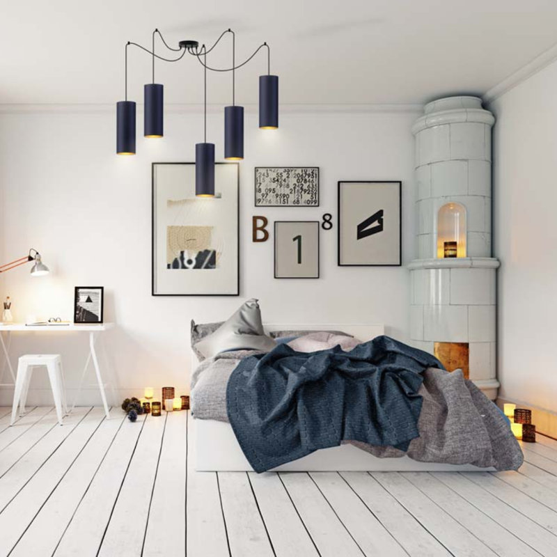 Siegbald 5 - Light Cluster Pendant, Copper, Grey