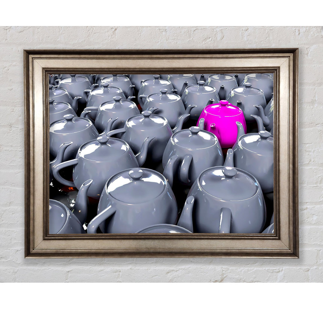 The Odd One Out Pink Teapot - Einzelner Bilderrahmen Kunstdrucke