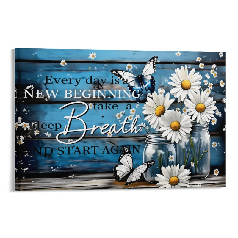 Marguerite bleue et papillon