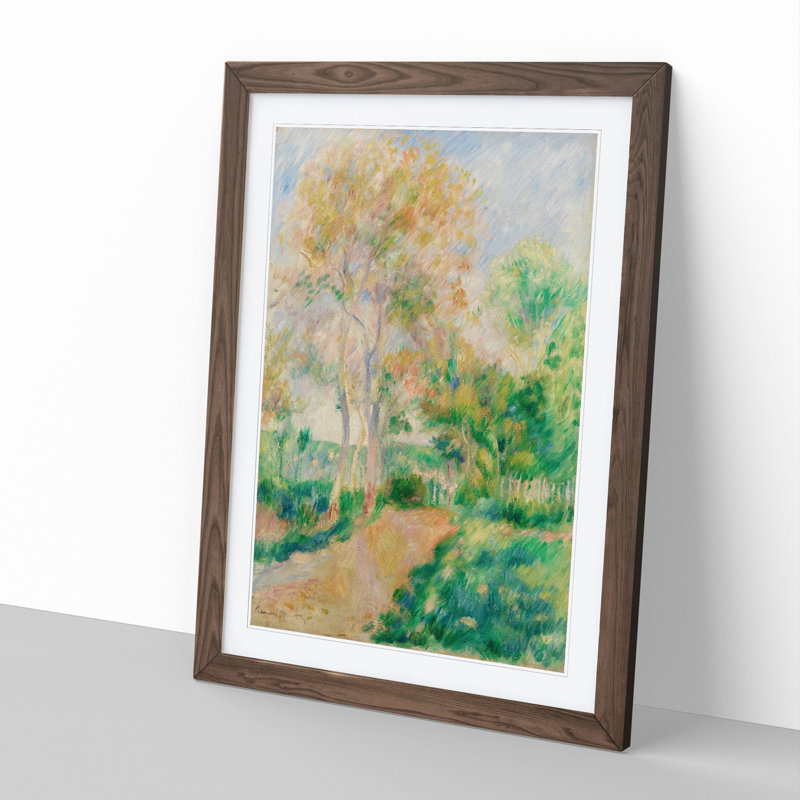 Autumn Landscape by Pierre-Auguste Renoir - Picture Frame Painting, 36cm H x 27cm W x 2cm D, Walnut