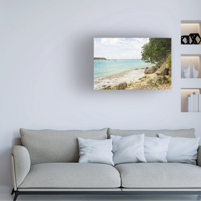 Art mural sur toile tendue - "Mary Beach" par Mary Lou Johnson pour décoration de salon, de chambre à coucher ou de bureau - 12 x 19