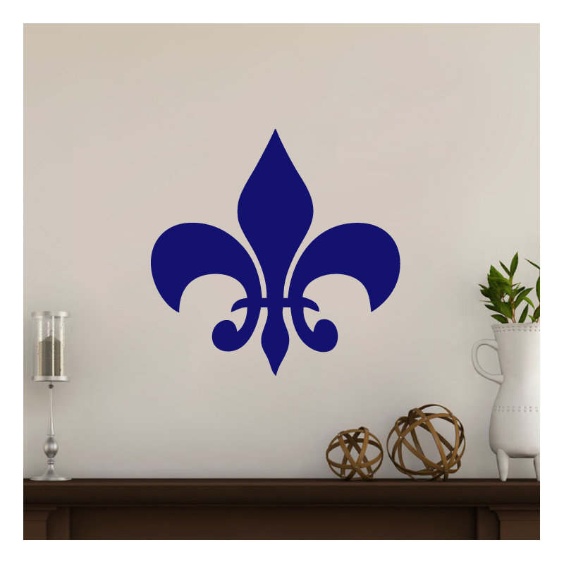 Adhésif décoratif fleur de lis, Bleu marine
