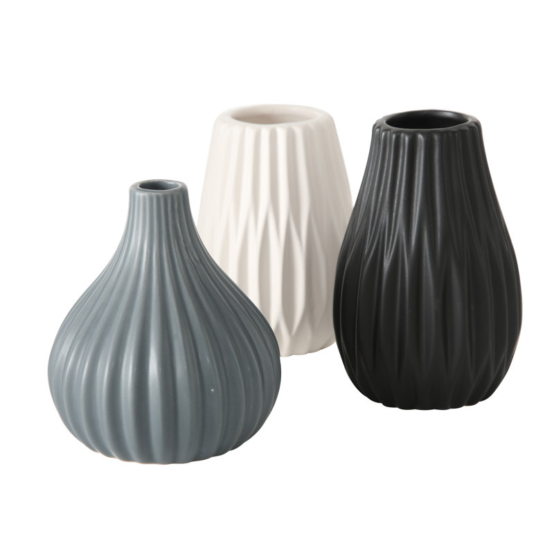 3 vases cannelés emblématiques 3 pièces 