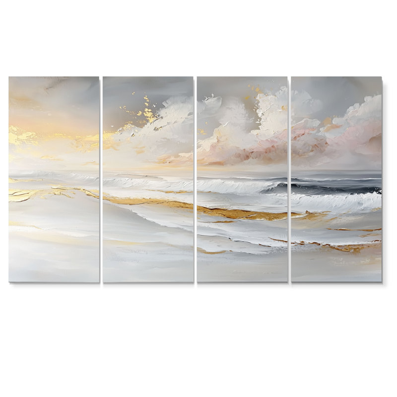Azuriah - art mural plage - art mural nautique pour le salon, 4, H 28 po x l 48 po