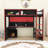 Modern Loft Bed with Built-in Desk, Pegboard Organizer, LED Lighting and Storage Shelves-715236148-715236154